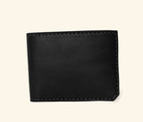 minimalist black leather billfold wallet