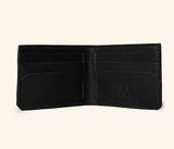 hand-stitched black leather billfold