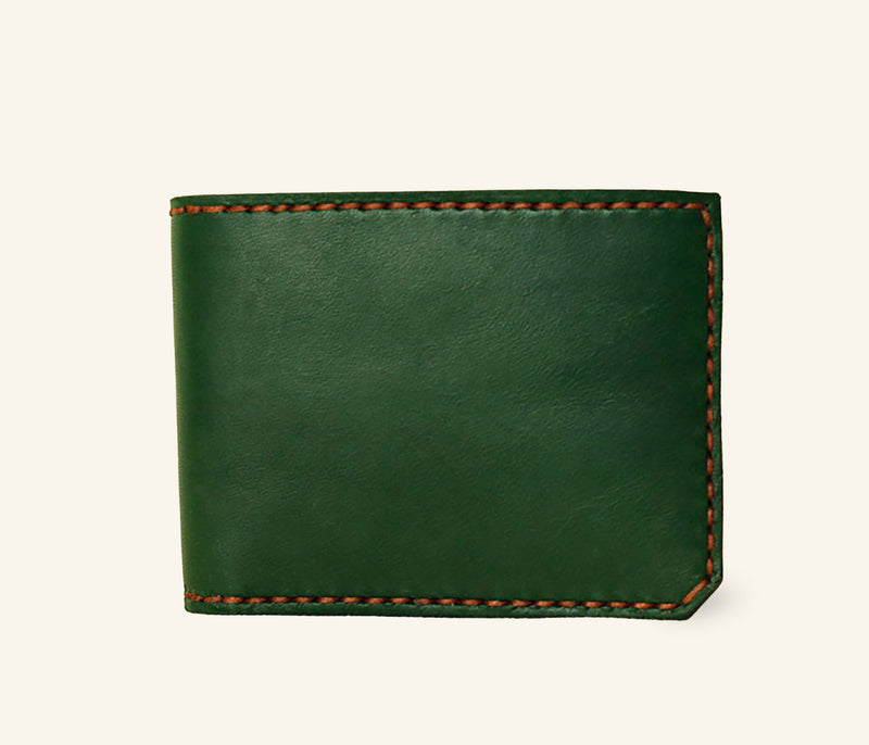 Green Leather Bifold Wallet – Handmade Men's Billfold | Ian James