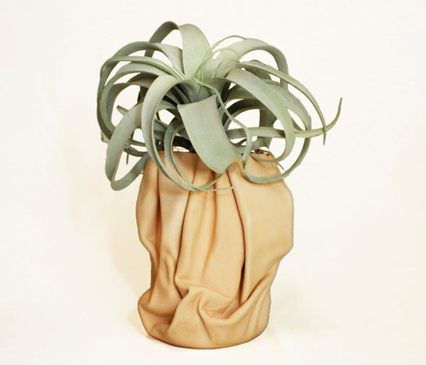 Sculpted Leather Flower Vase