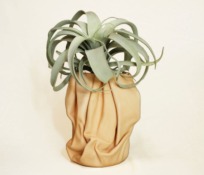 Sculpted Leather Flower Vase