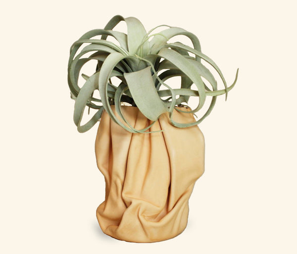 Sculpted Leather Flower Vase