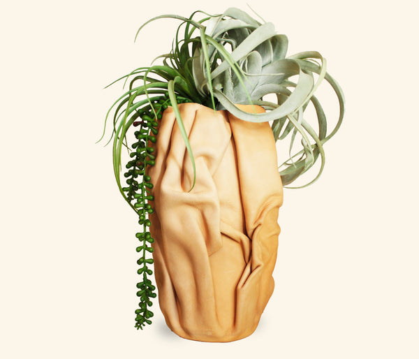 Mega Sculpted Leather Flower Vase