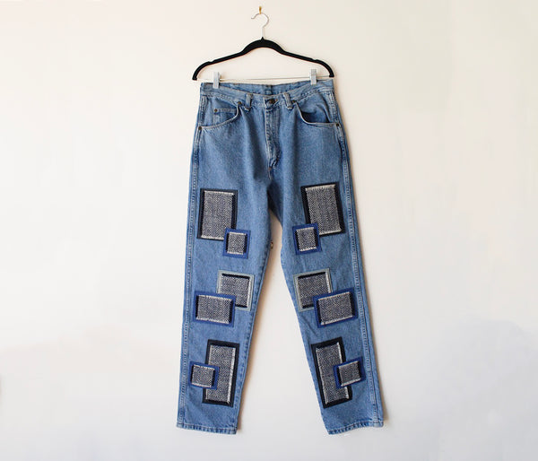 Patch Pant Fabric - Blue Medley