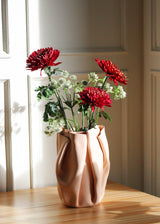 Sculpted Leather Flower Vase - Checkerboard