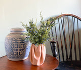 Micro Sculpted Leather Flower Vase - Desert Stone