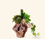Micro Sculpted Leather Flower Vase - Desert Stone