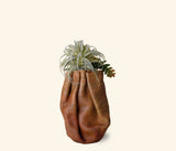 Mini Sculpted Leather Flower Vase - Red Rock