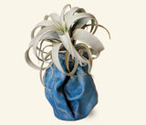 Sculpted Leather Flower Vase - Blue Sunset