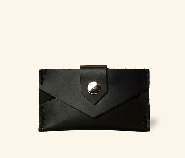 handmade black leather cardholder by Ian James