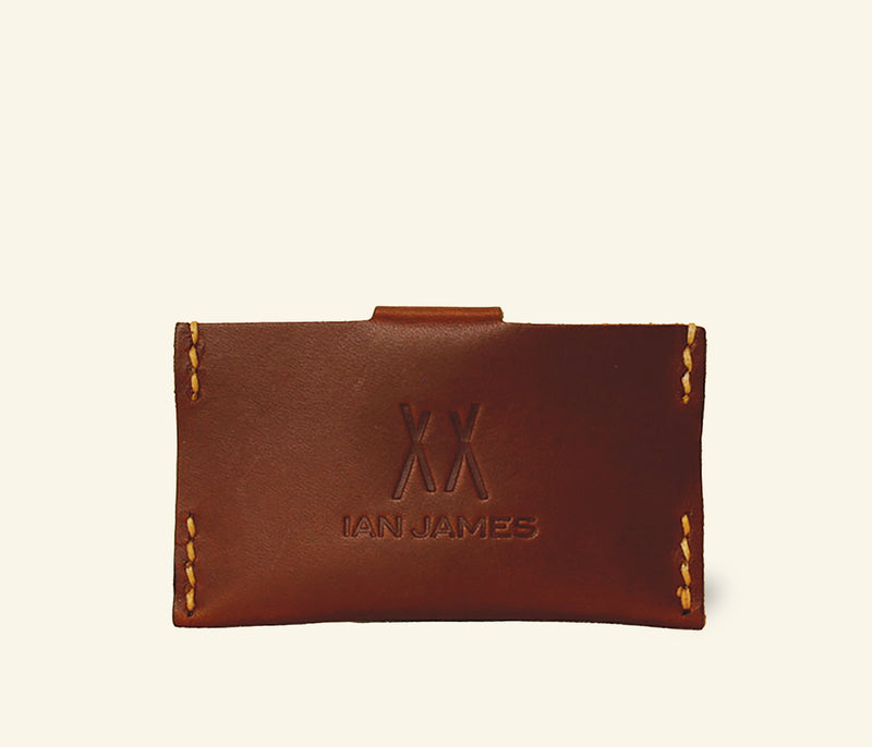 brown leather wallet with natural patina