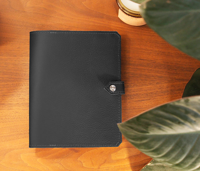 Leather Notebook Cover - Black