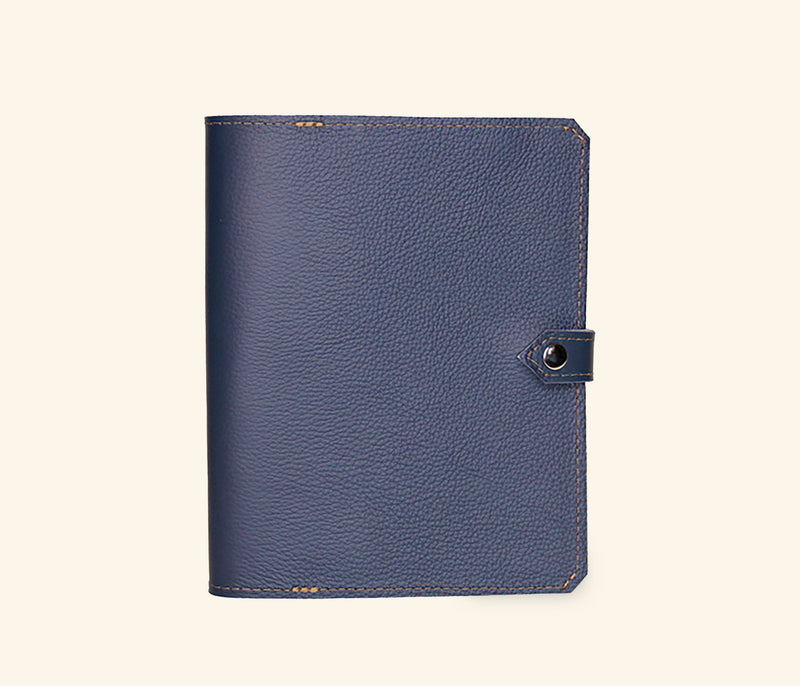 Leather Notebook Cover - Navy